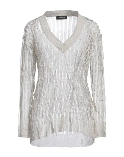 Fabiana Filippi Woman Sweater Beige Size 8 Viscose, Linen, Metallic Fiber, Polyamide