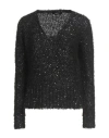 Fabiana Filippi Woman Sweater Black Size 14 Mohair Wool, Polyamide, Polyester In Black