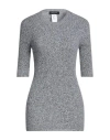 Fabiana Filippi Woman Sweater Black Size 4 Cotton In Gray
