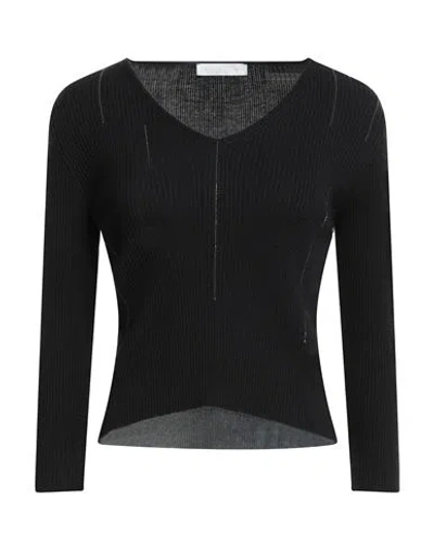 Fabiana Filippi Woman Sweater Black Size 4 Merino Wool, Cotton, Cashmere