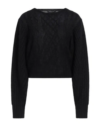 Fabiana Filippi Woman Sweater Black Size 8 Mohair Wool, Alpaca Wool, Polyamide, Virgin Wool, Silk In Black