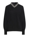 Fabiana Filippi Woman Sweater Black Size 8 Virgin Wool, Silk, Cashmere, Brass In Black