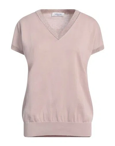 Fabiana Filippi Woman Sweater Blush Size 6 Cotton, Viscose, Polyester, Ecobrass In Pink