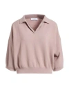 Fabiana Filippi Woman Sweater Blush Size 4 Virgin Wool, Cotton, Ecobrass In Pink