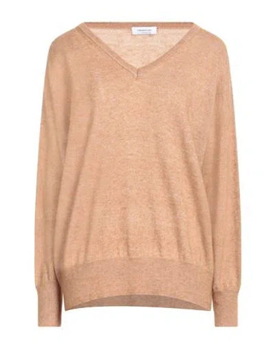Fabiana Filippi Woman Sweater Brown Size 4 Alpaca Wool, Cotton In Multi