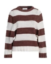 Fabiana Filippi Woman Sweater Brown Size 4 Linen, Polyester In Brown