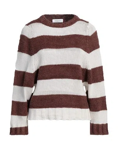 Fabiana Filippi Woman Sweater Brown Size 4 Linen, Polyester