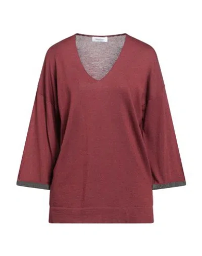 Fabiana Filippi Woman Sweater Burgundy Size 6 Virgin Wool, Cotton, Cashmere, Ecobrass In Red