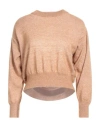 Fabiana Filippi Woman Sweater Camel Size 4 Alpaca Wool, Cotton, Viscose, Silk In Neutral