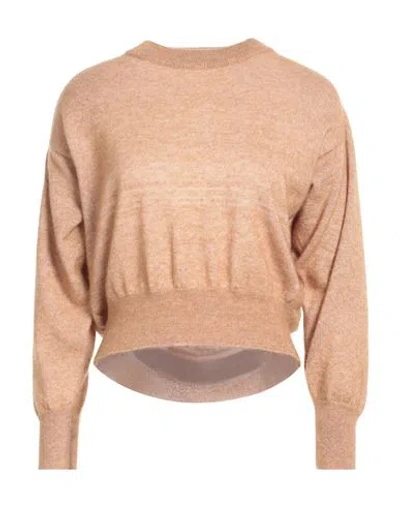 Fabiana Filippi Woman Sweater Camel Size 4 Alpaca Wool, Cotton, Viscose, Silk In Neutral