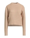 Fabiana Filippi Woman Sweater Camel Size 4 Virgin Wool, Viscose, Silk, Polyester, Cashmere In Neutral