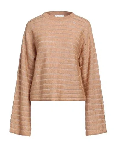 Fabiana Filippi Woman Sweater Camel Size 10 Alpaca Wool, Cotton In Beige