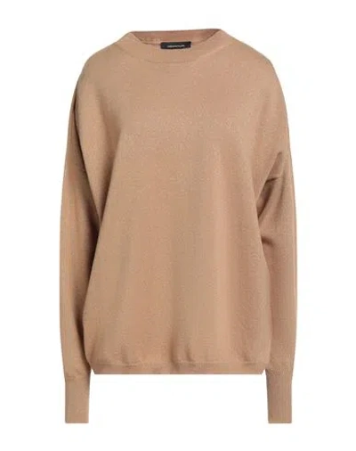 Fabiana Filippi Woman Sweater Camel Size L Merino Wool, Viscose, Silk, Cashmere, Polyester In Sand