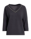 Fabiana Filippi Woman Sweater Charcoal Size 8 Pure Virgin Wool Iws, Silk, Cashmere In Black