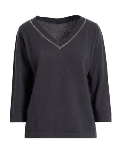 Fabiana Filippi Woman Sweater Charcoal Size 8 Pure Virgin Wool Iws, Silk, Cashmere In Black