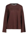 Fabiana Filippi Woman Sweater Chocolate Brown Size 10 Silk, Cotton, Ecobrass In Brown