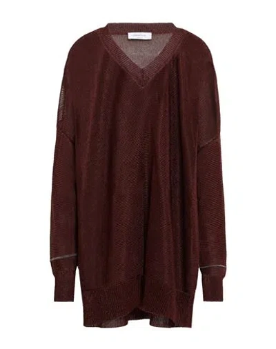 Fabiana Filippi Woman Sweater Chocolate Brown Size 4 Cotton, Polyester, Ecobrass
