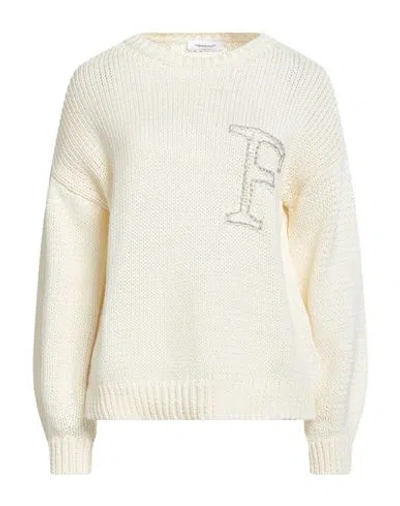 Fabiana Filippi Woman Sweater Cream Size 10 Cotton, Ecobrass In White