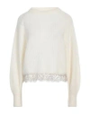 Fabiana Filippi Woman Sweater Cream Size 8 Mohair Wool, Alpaca Wool, Polyamide, Pes - Polyethersulfo In White
