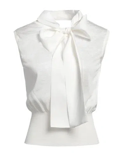 Fabiana Filippi Woman Sweater Cream Size 6 Linen, Silk In White