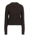 Fabiana Filippi Woman Sweater Dark Brown Size 14 Virgin Wool, Viscose, Silk, Polyester, Cashmere