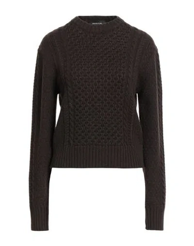 Fabiana Filippi Woman Sweater Dark Brown Size 14 Virgin Wool, Viscose, Silk, Polyester, Cashmere
