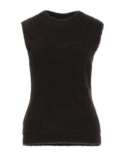 Fabiana Filippi Woman Sweater Dark Brown Size 4 Cashmere, Alpaca Wool, Silk In Black