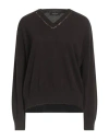 Fabiana Filippi Woman Sweater Dark Brown Size L Virgin Wool, Silk, Cashmere, Polyamide, Polyester In Gray