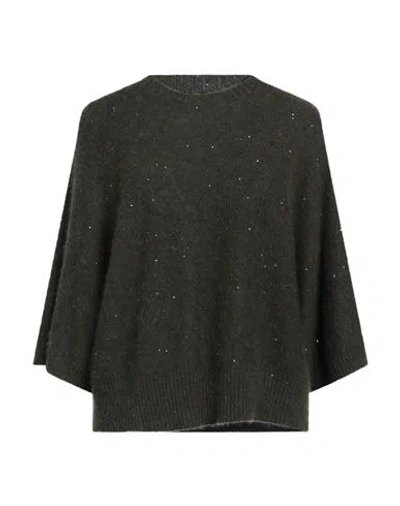 FABIANA FILIPPI FABIANA FILIPPI WOMAN SWEATER DARK GREEN SIZE S VIRGIN WOOL, SILK, CASHMERE, ALPACA WOOL, POLYESTER
