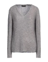 Fabiana Filippi Woman Sweater Dove Grey Size 8 Mohair Wool, Polyamide, Polyester