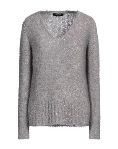 Fabiana Filippi Woman Sweater Dove Grey Size 8 Mohair Wool, Polyamide, Polyester In Grey