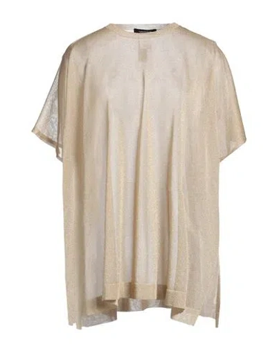 Fabiana Filippi Woman Sweater Gold Size Onesize Polyamide, Metallic Fiber In Neutral