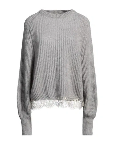 Fabiana Filippi Woman Sweater Grey Size 10 Mohair Wool, Alpaca Wool, Polyamide, Pes - Polyethersulfo In Grey