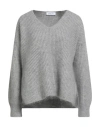 Fabiana Filippi Woman Sweater Grey Size 8 Virgin Wool, Cashmere, Mohair Wool, Nylon In Gray