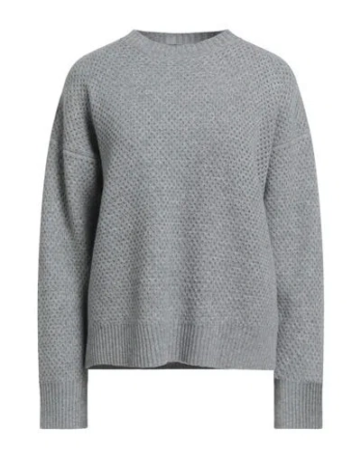 Fabiana Filippi Woman Sweater Grey Size L Merino Wool, Silk, Cashmere, Ecobrass In Gray