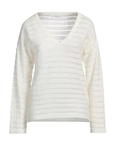 Fabiana Filippi Woman Sweater Ivory Size 12 Alpaca Wool, Cotton In White