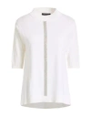 Fabiana Filippi Woman Sweater Ivory Size 4 Virgin Wool, Cotton, Viscose, Ecobrass In White