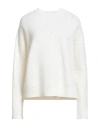 Fabiana Filippi Wool-cotton Blend Crew-neck Sweater In White
