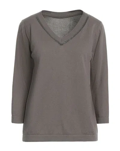 Fabiana Filippi Woman Sweater Khaki Size 8 Pure Virgin Wool Iws, Silk, Cashmere In Beige