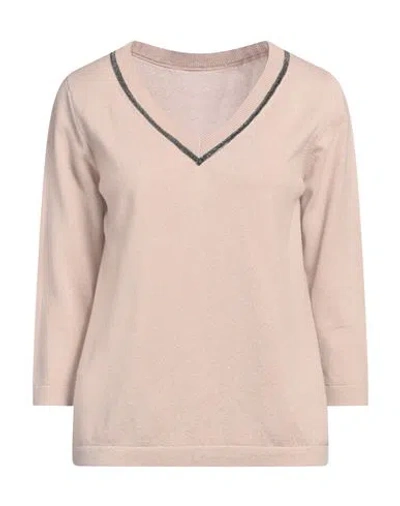 Fabiana Filippi Woman Sweater Light Brown Size 4 Pure Virgin Wool Iws, Silk, Cashmere In Beige
