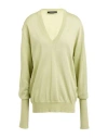 Fabiana Filippi Woman Sweater Light Green Size 14 Linen, Silk