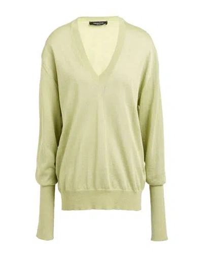 Fabiana Filippi Woman Sweater Light Green Size 14 Linen, Silk