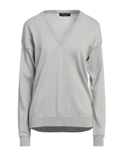 FABIANA FILIPPI FABIANA FILIPPI WOMAN SWEATER LIGHT GREY SIZE 8 COTTON