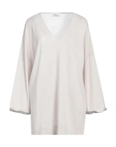 Fabiana Filippi Woman Sweater Light Grey Size 14 Virgin Wool, Cotton, Cashmere, Ecobrass In Gray