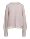 Fabiana Filippi Woman Sweater Light Pink Size 14 Mohair Wool, Alpaca Wool, Polyamide, Pes - Polyethe
