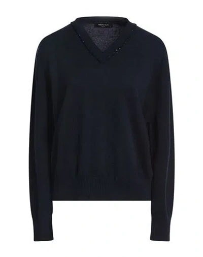 Fabiana Filippi Woman Sweater Midnight Blue Size M Virgin Wool, Silk, Cashmere, Polyamide, Polyester