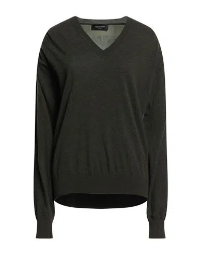 Fabiana Filippi Woman Sweater Military Green Size 12 Virgin Wool, Silk, Cashmere