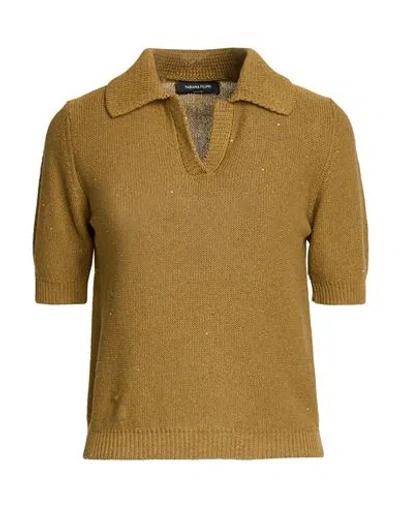 Fabiana Filippi Woman Sweater Military Green Size 2 Cotton, Linen, Polyester
