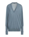 Fabiana Filippi Woman Sweater Pastel Blue Size 12 Cashmere, Silk