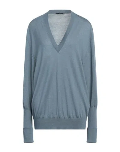 Fabiana Filippi Woman Sweater Pastel Blue Size 12 Cashmere, Silk